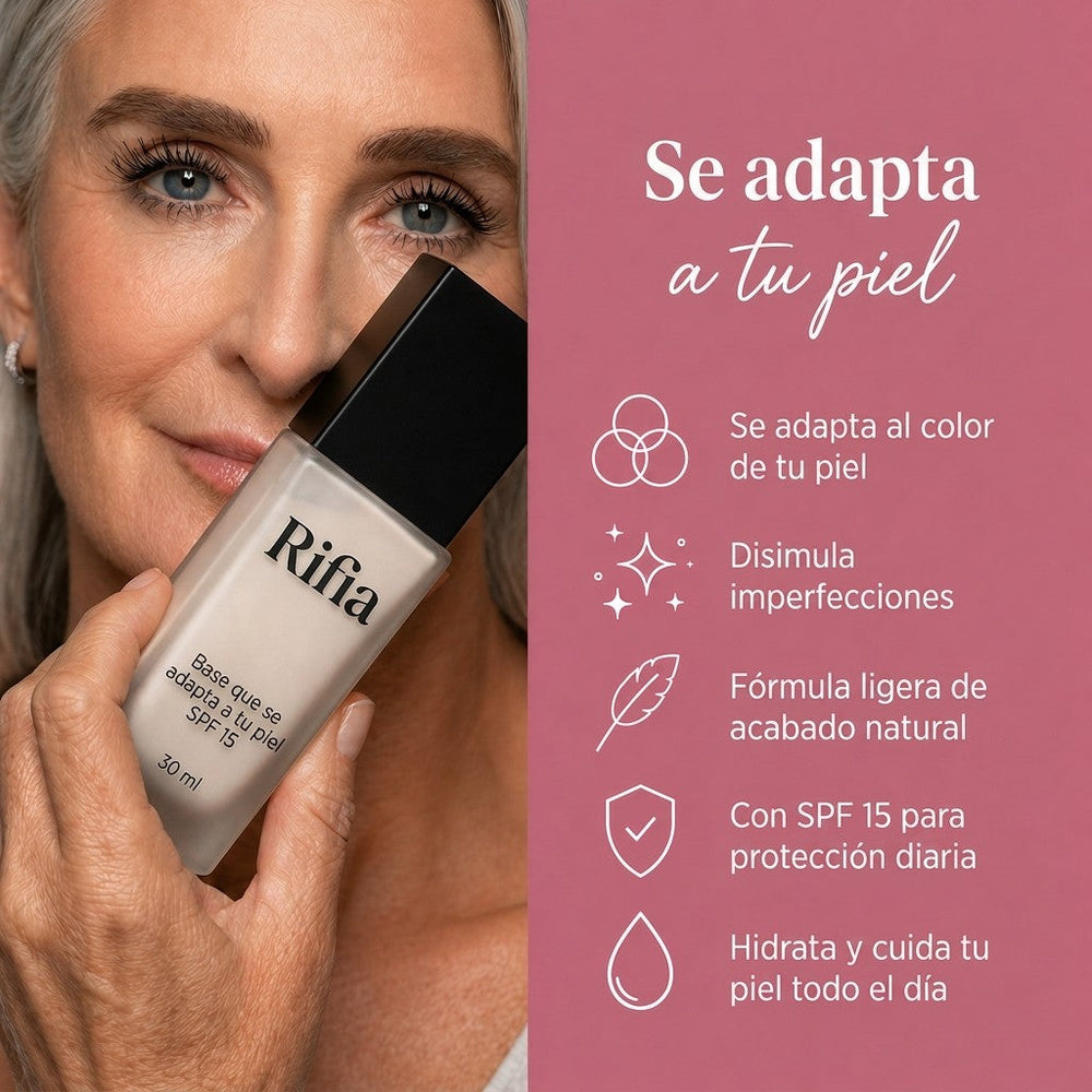 Base de maquillaje que se adapta a tu tono de piel Rifia