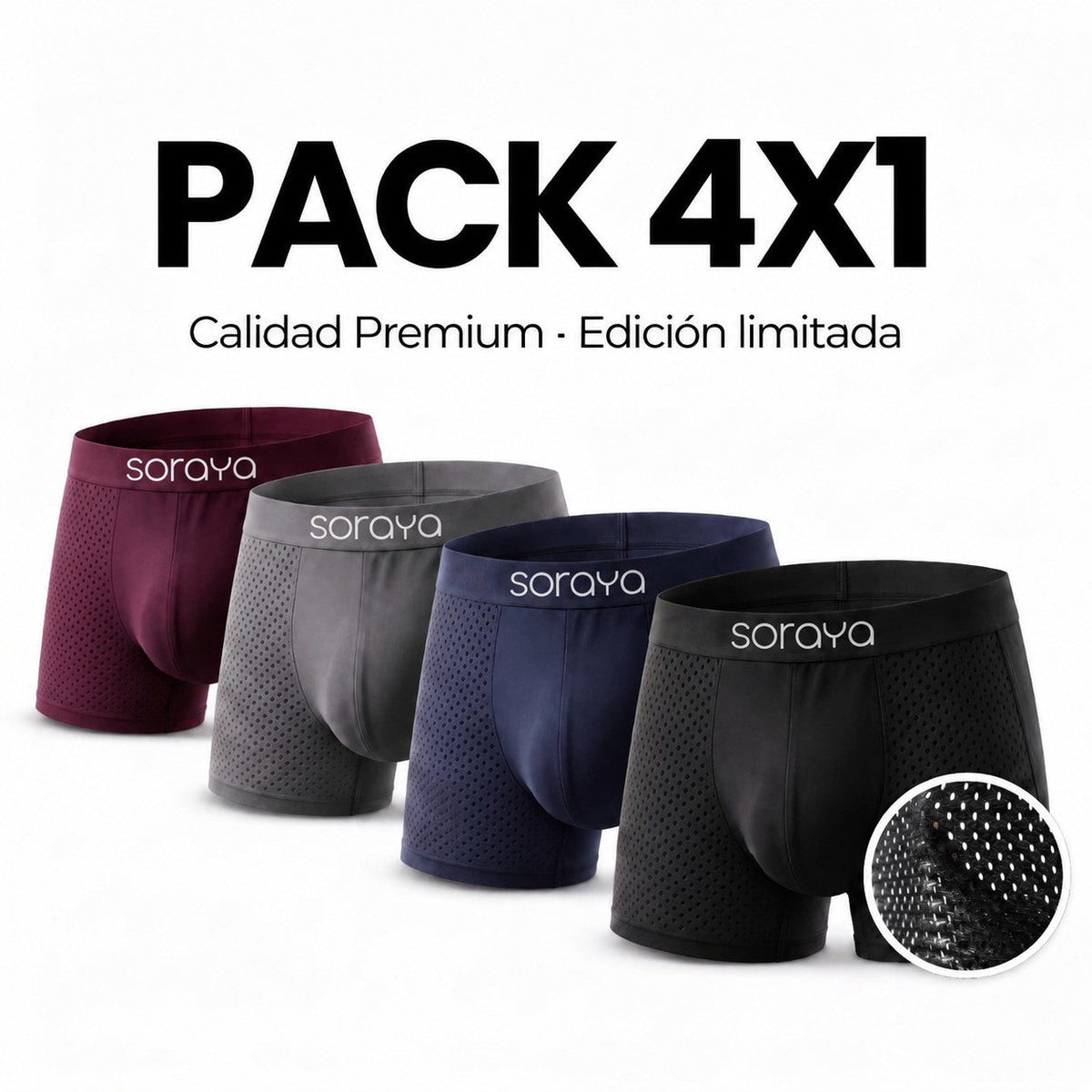 Pack 4x1 bóxer de bambú Soraya